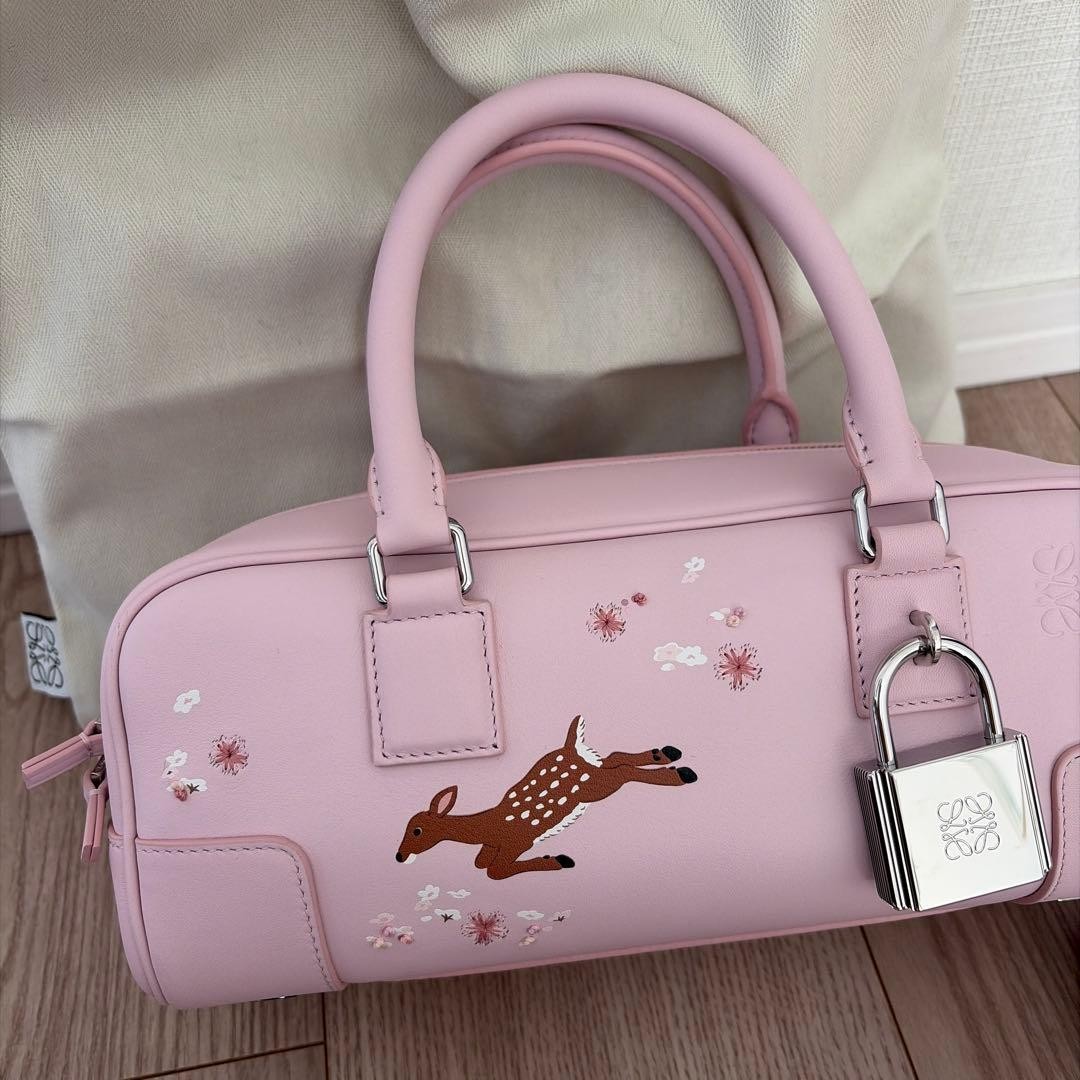 LOEWE × Suna Fujita Deer Amazona 23 Cropped Pink Leather Shoulder