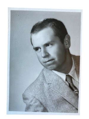 Vintage Photo Black & White  Handsome Young Man In Suit