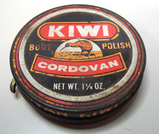 Vintage KIWI CORDOVAN Boot Polish, 1-1/8 oz Tin, "39cents", 1950's 1012dc 