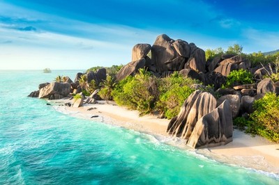 Wandbild: Anse Source DArgent ? ??der schönste Strand der Seychellen. [...]