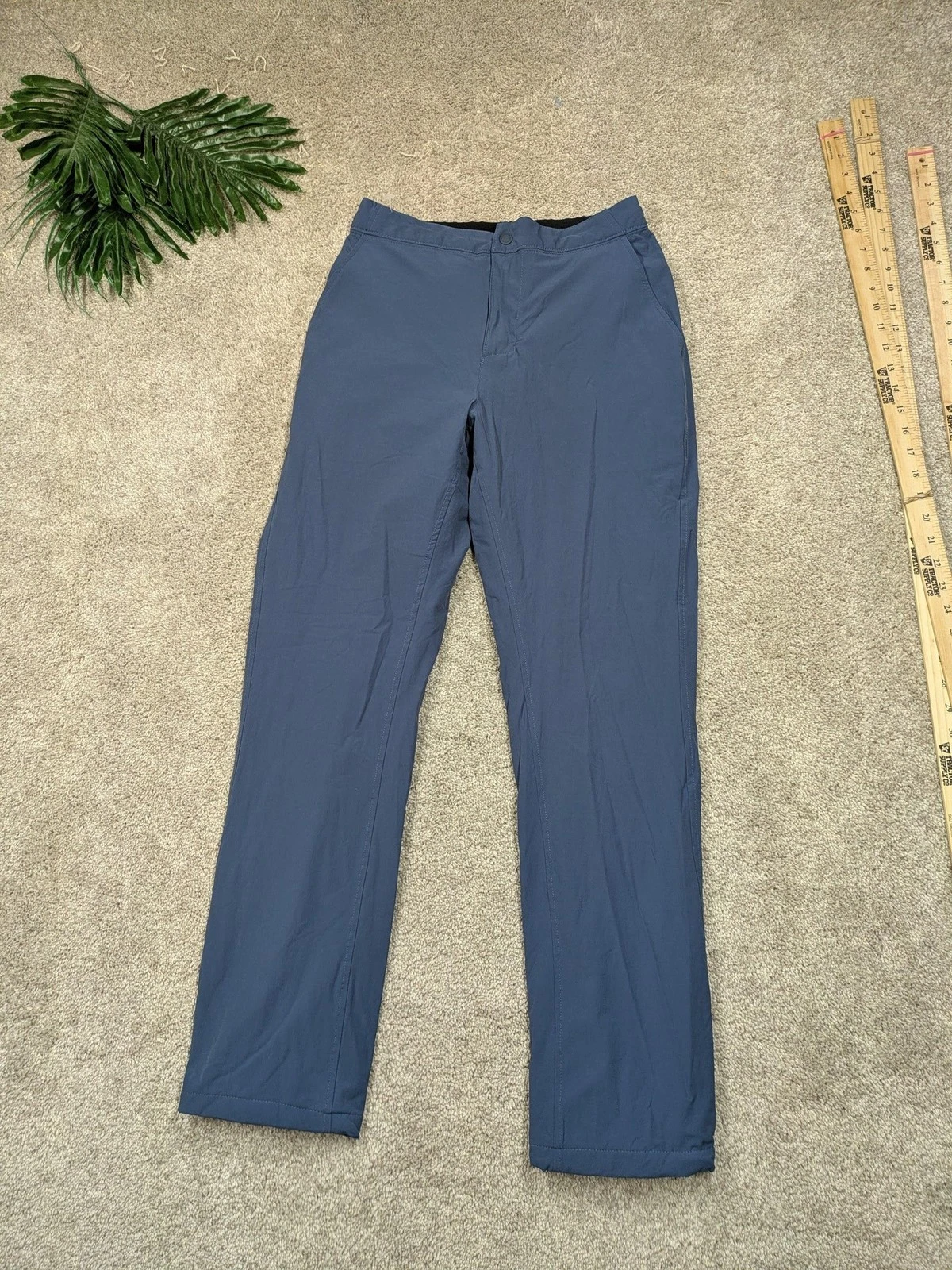 Mountain Hardwear Pants Mens Small Blue Fleece Lined Softshell Snow Insulated