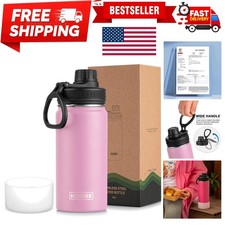 Lightweight 16 oz Vacuum Insulated Water Bottle - Hot & Cold Retention, Pink