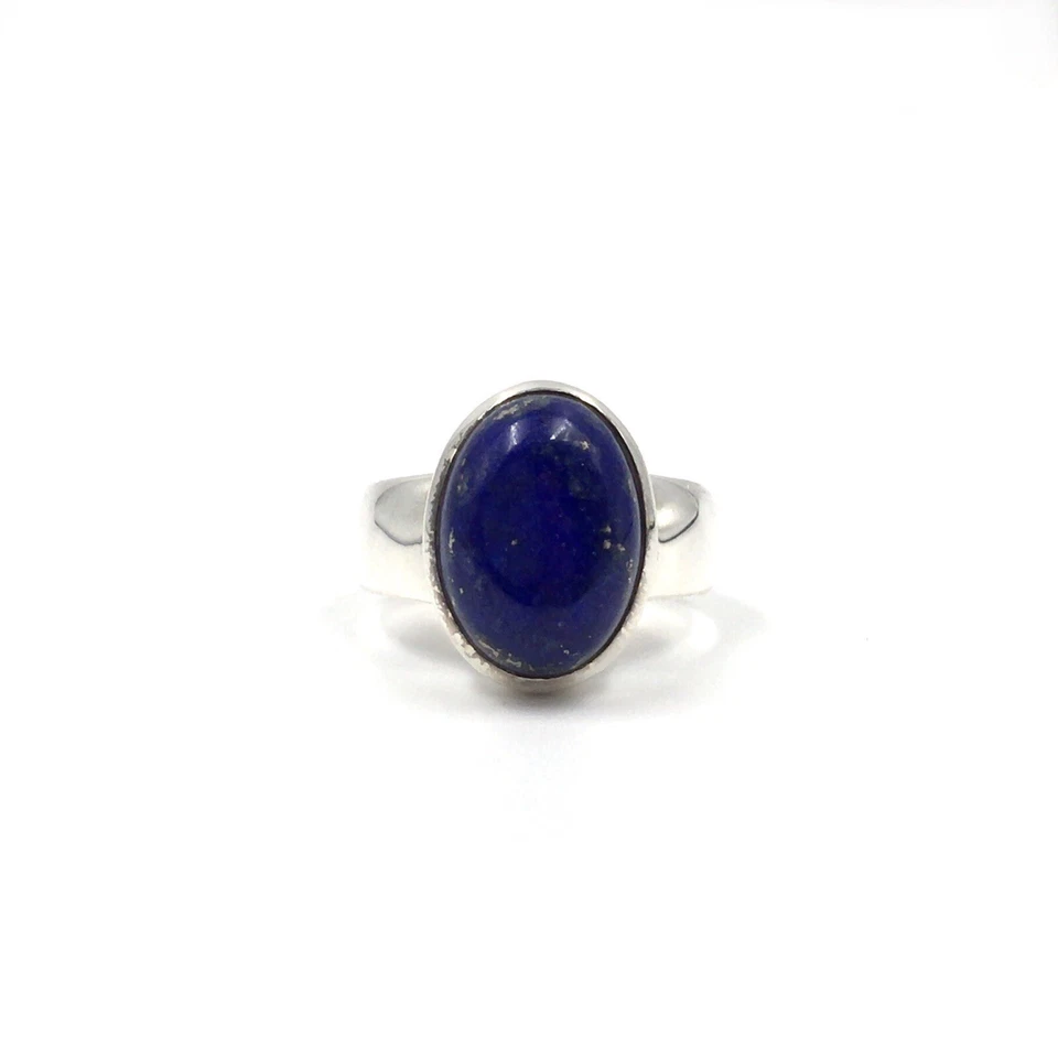 Anello in argento 925 gioiello lapislazzuli blu lapislazzuli unisex 16,8 mm / 53 - Immagine 2 di 4