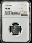 1943-D 1C  Lincoln Wheat One Cent NGC MS66    8671269-068
