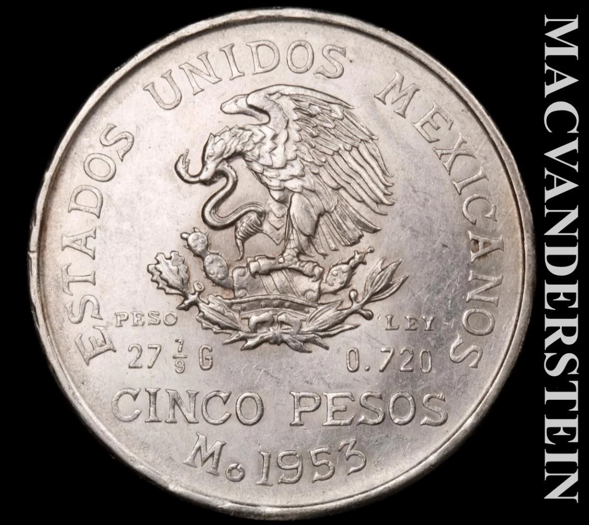 5 Pesos 1953 Silver Mexican Coins (1905-Now) for sale | eBay