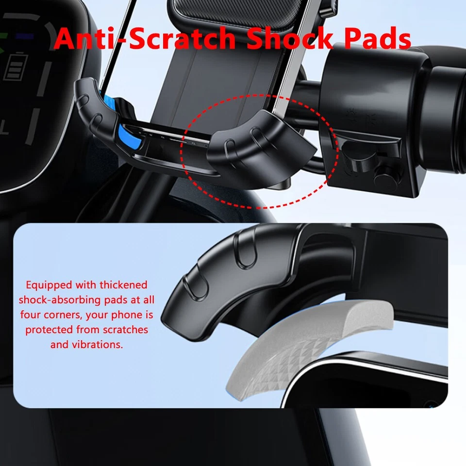 Motorcycle Cell Phone Holder MTB Bike Bicycle GPS 360° Rotatable Mount Universal - Image 4 of 4