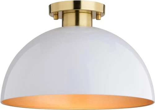 Vaxcel Lighting C0305 Devon 13"W Semi-Flush Ceiling Fixture - Glossy White / - Picture 1 of 12