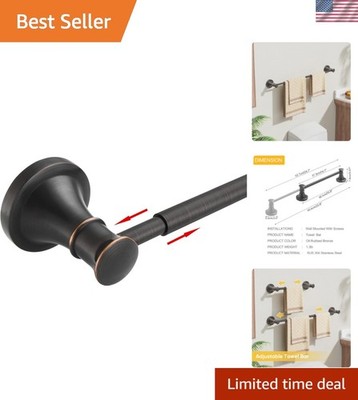 Adjustable Bronze 16 to 26 Inch Bath Towel Bar Rack for Bathroom Towel Holder...