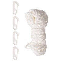 50 Fuß X 1/4 Fahnenmast Fall Seil Mit 4 StüCk Fahnenmast Haken Clips, 5862