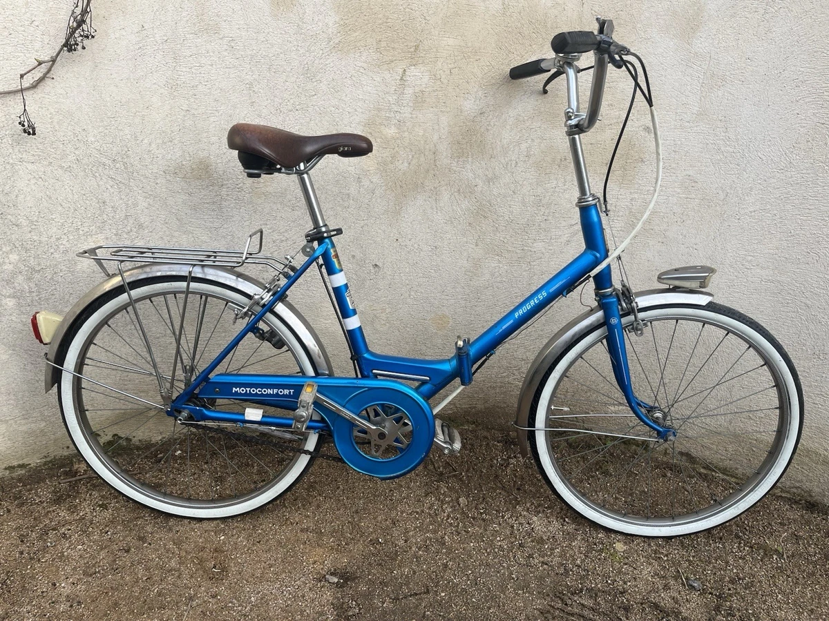 Ancien Vélo Motoconfort à restaurer bleu dans son état