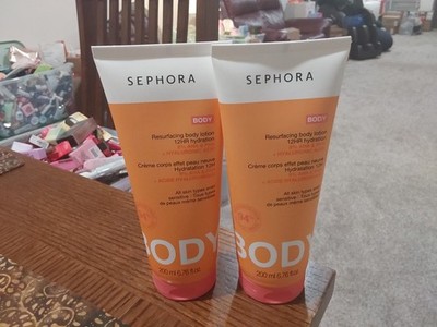 2 SEPHORA BODY RESURFACING LOTION 12HR HYDRATION AHA/PHA HYALURONIC ACID 6.76 OZ
