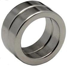 2 Neodymium Magnets 1 x 3/4 x 1/4 inch Ring N48