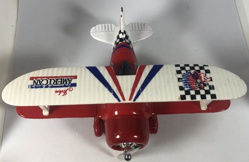 John American Die-Cast Toy Airplane Bi-Plane - Red - Picture 5 of 12