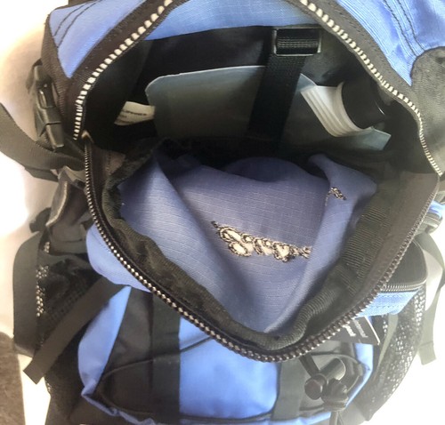 NEW Eddie Bauer Blue Internal Frame Hydration Hiking Backpack Padded Raincover - Picture 10 of 21