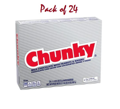 Chunky Milk Chocolate Candy Bars, Bulk Wrapped Ferrero Candy 1.4Oz, 24 Count