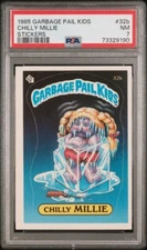 PSA 7 NM 1985 Garbage Pail Kids OS1 CHILLY MILLIE 32b ** MATTE STICKER CARD