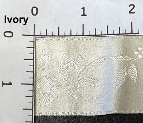 Nastro di seta floreale jacquard vintage dalla Francia. taglio 1 iarda - Foto 2 di 2