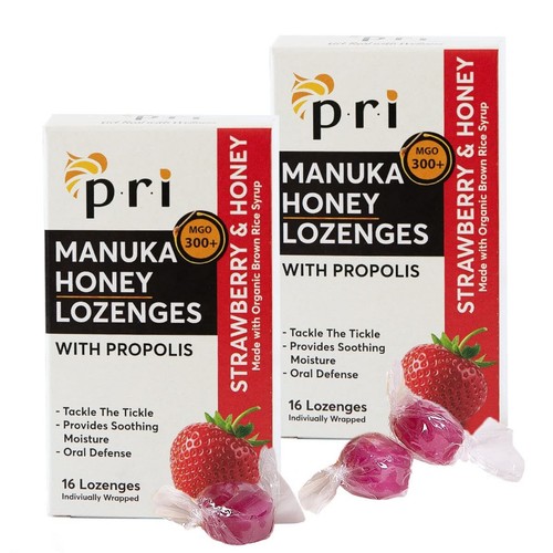 PRI Manuka Honey Lozenges with Propolis, Soothing Cough and Throat Drops, MGO...