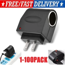 100-240V AC To 12V DC Car Cigarette Lighter Socket Power Adapter Converter LOT