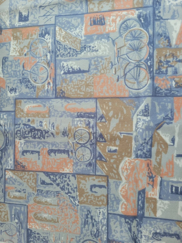 Jersey elástico de 1 vía de colección tejido tejido bicicleta tema remanente 62" X 1/2 yarda Foto 2 de 4