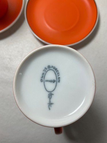 Juego de tazas/platillos espresso de porcelana vintage Mid Century Lagardo Tackett Schmid - Imagen 6 de 11
