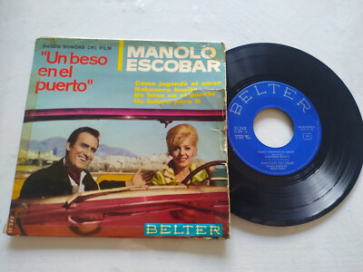 Manolo Escobar Un Beso en el Puerto La Pelicula 1966 Single LP Vinilo 7'' G+/G+