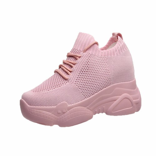 Women Cotton Breathable Fashion Sneakers Platform Wedge Oxfords High Heels Boots - Picture 34 of 50