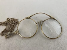 Antique 1917 Gold Chain Art Deco Lorgnette Glasses 