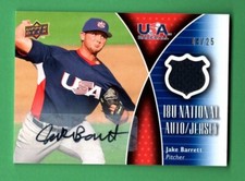 2009 Upper Deck USA 18U National Team Jersey Autograph Jake Barrett 4/25 ZJJ 101