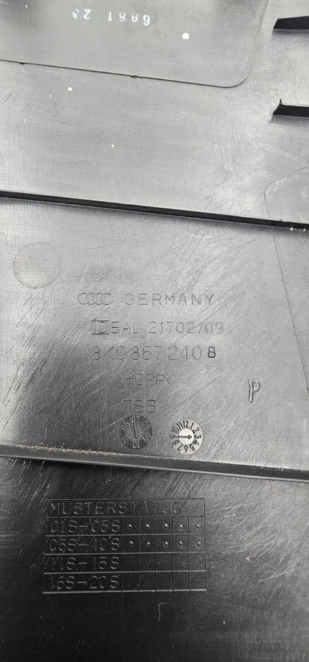 AUDI A4 ALLROAD 2009-2016 LADO DEL PASAJERO DERECHO PILAR B PANEL DE CUBIERTA INFERIOR*  Foto 3 de 3