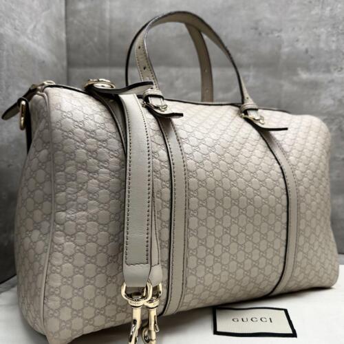 Gucci Duffle Bag GG Canvas Gold Hardware 2way logo embossed brand logo ivory - Picture 1 of 24