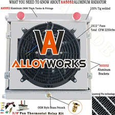 4 Row Aluminum Radiator Shroud Fan For Dragster/Roadster Style