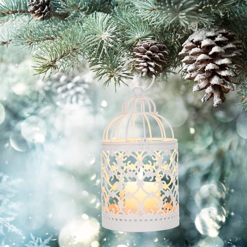 Hanging Birdcage Lantern 6pcs Small Metal Tealight Holder Vintage Decorative Han - Picture 7 of 7