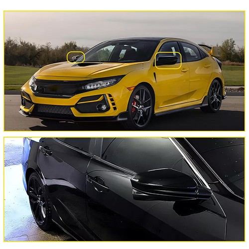 2X Door Side Rearview Mirror Cover Trim Caps For Honda CIVIC 2016 2017 2018-2021 - Picture 5 of 12