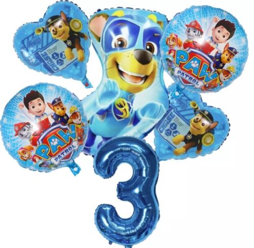 Paw Patrol Mighty Pups 3rd Birthday Boy Blue Balloon Set Party Decorations Chase - Picture 1 of 1