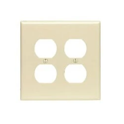 LEVITON PJ82-W 2-Gang Duplex Receptacle Wallplate Midway Size