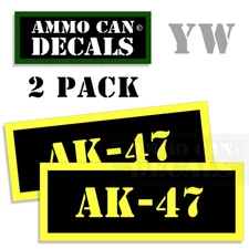 AK-47 Ammo Can Box Decal Sticker bullet ARMY Gun safety Hunting 2 pack YW