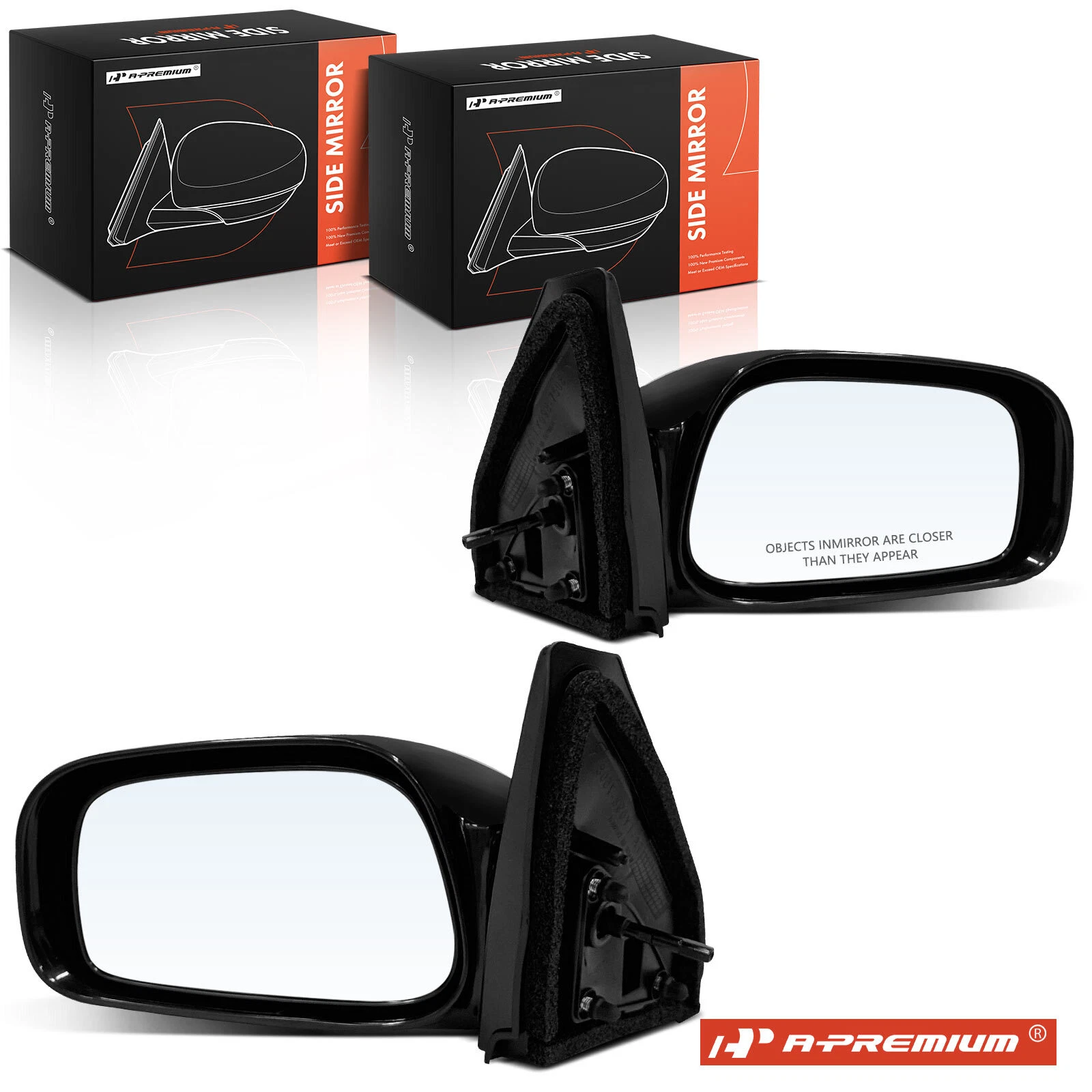 A-Premium Pair Manual Mirror w/ Manual Folding for Toyota Matrix 2003-2008 1.8L