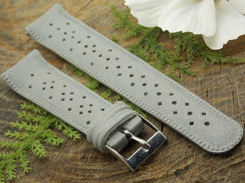 Vintage Divers Watch Band Gray Rubber w Silver Tone Buckle 19mm 3/4" NOS Men's - Picture 3 of 5