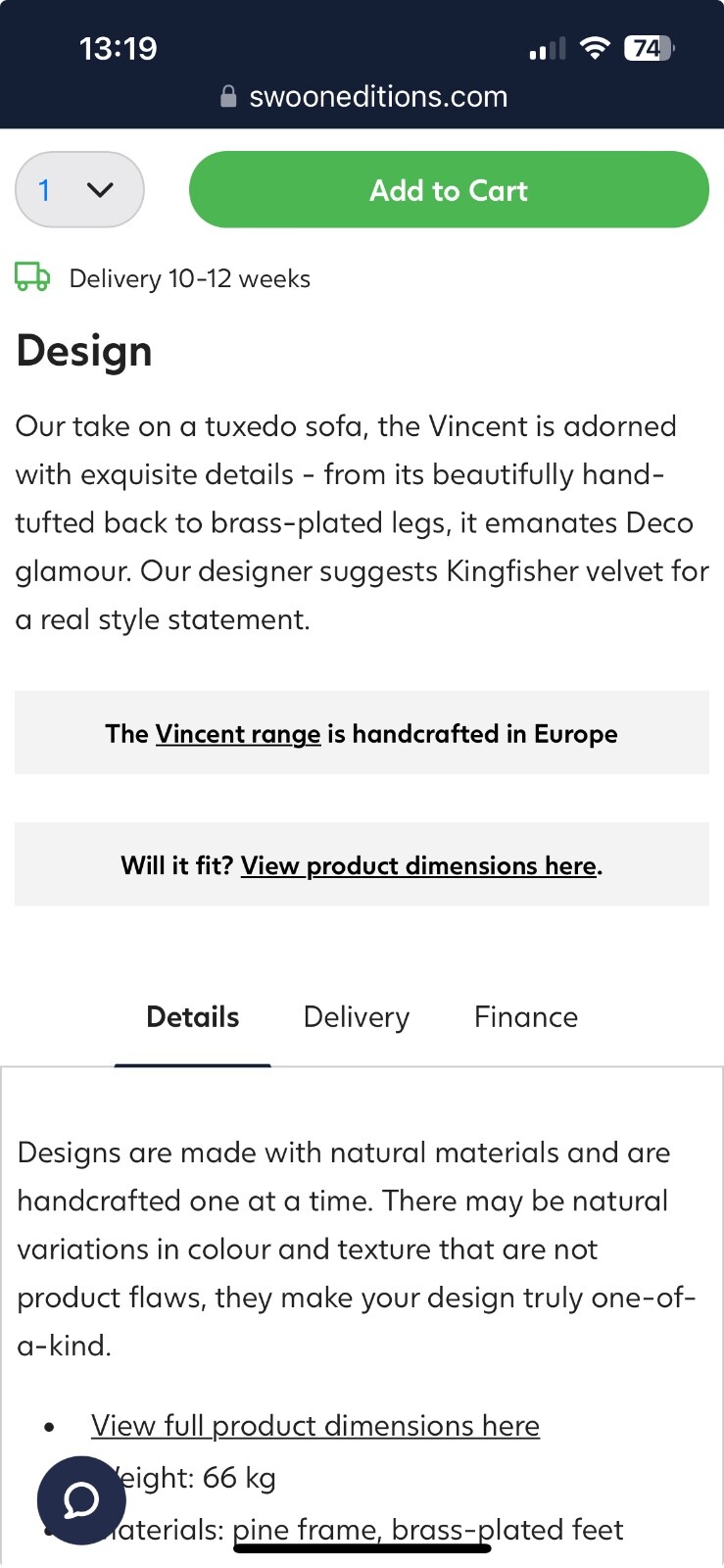 Swoon Vincent 3 seater velvet sofa in Ink easy velvet excellent