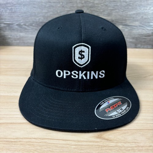 Opskins Hat Cap Fitted S/M Black Flexfit Mens