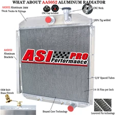 4 Row Aluminum Radiator For 1955-1959 1958 GMC Truck 5.2L 5.3L 5.7L 6.1L/4.4L