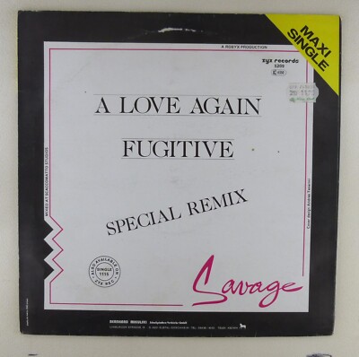 12'' Maxi Vinyl  - Savage   A Love Again (Remix) / Fugitive   B5805 Z49