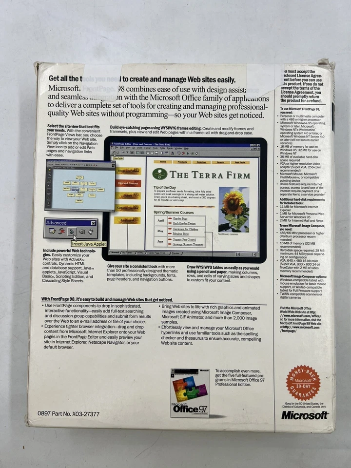 Microsoft FrontPage 98 Full Version For Windows In Original Box With Guide - Image 3 of 4