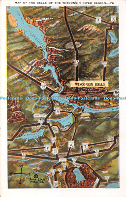 R348856 Karte der Dells der Wisconsin River Region E C Kropp