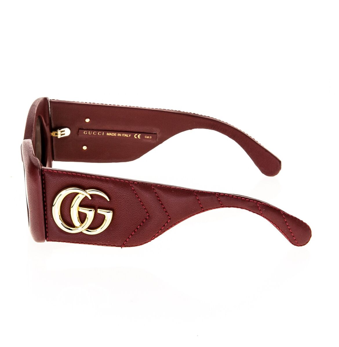 GUCCI MATELASSE 0815 Red Snake Quilted Leather Sunglasses GUCCI MATELASSE 0815 Red Snake Quilted Leather Sunglasses