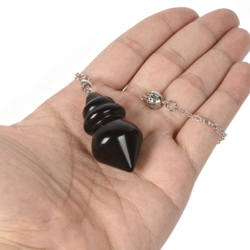 Natural Gemstone Dowsing 40mm Crystal Healing Chakra Reiki Point Pendulum - Picture 9 of 35