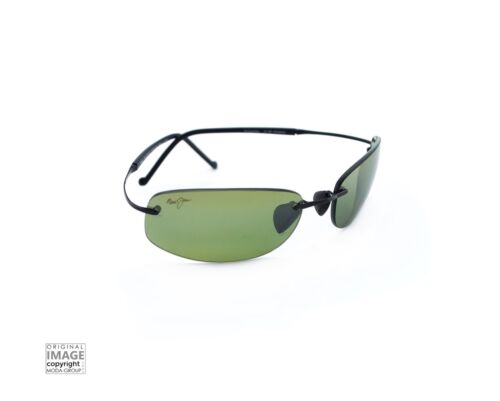 Maui Jim MJ 516-02 HONOLUA BAY® 3-Piece Rimless Sunglasses GLOSS BLACK/MAUI HT - Picture 1 of 5