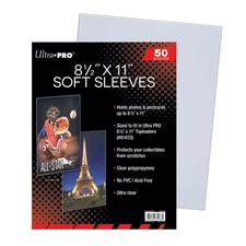 Ultra PRO 50Ct Soft Sleeves Photos Collectibles Organizer Protector 8-1/2" x 11"