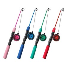 Cat Telescopic Teaser Wand Sturdy Indoor Activity Game Cat Fishing Pole Toy
